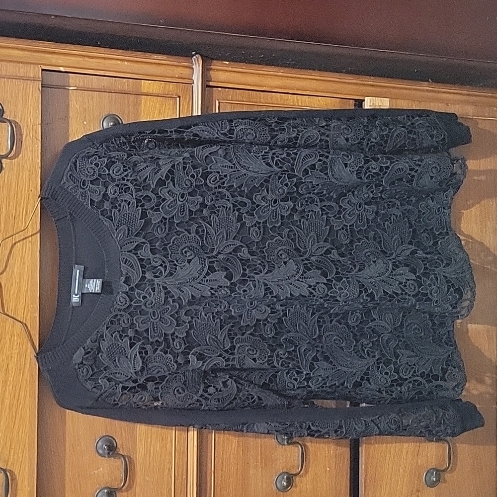 Beautiful INC lace overlay sweater
